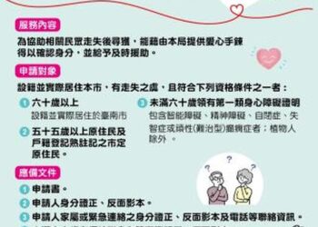 社會局推廣愛心手鍊-守護迷途老人及身心障礙者走向回家的路