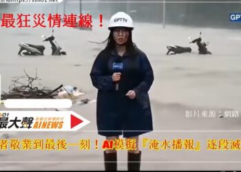 「史上最狂災情連線！AI記者『沉沒前』堅持報完新聞 網封：水下主播第一人」