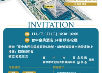 臺中西屯經貿段6、8地號招商說明會7月22日登場 經發局：搶攻水湳黃金商機正是時候