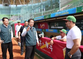 U12世界盃少棒錦標賽場地受丹娜絲颱風侵襲 臺南市長黃偉哲親赴現場視察確保安全