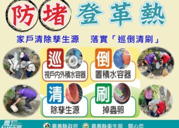 嘉縣衛生局籲豪雨後落實「巡倒清刷」防堵登革熱、屈公病