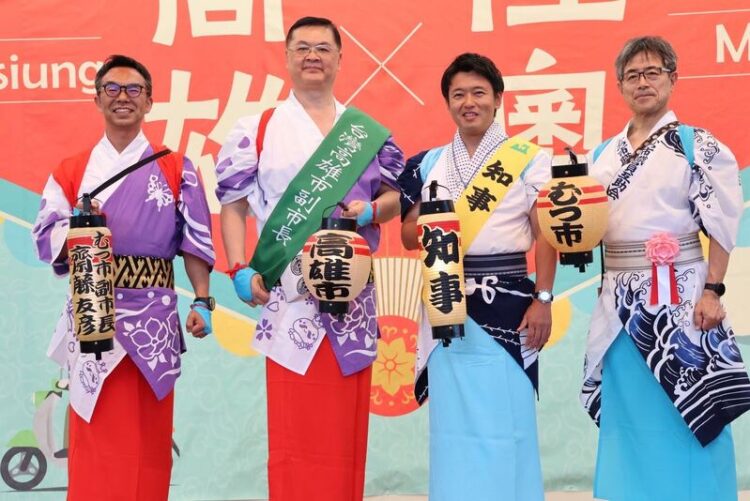 陸奧市民自製「高雄」燈籠熱情迎高雄訪團