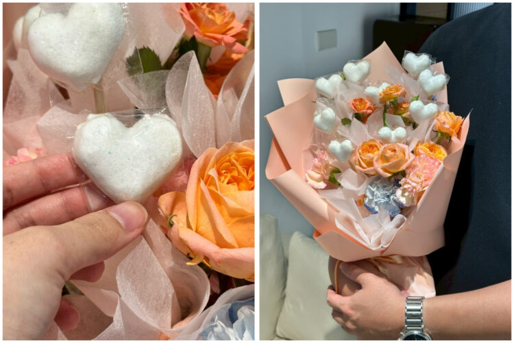 白鴿洗衣錠變浪漫花束?網友笑翻:這對父母太甜了 白鴿洗衣錠變浪漫花束?網友笑翻:這對父母太甜了