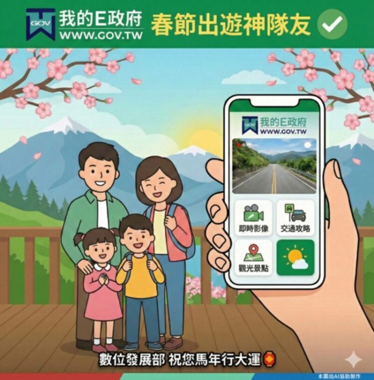 我的E政府化身數位神隊友 數發部整合全臺即時影像助民眾春節出遊馬年走春一路暢通