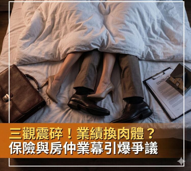 三觀震碎！網友爆料保險與房仲業在業績壓力下 疑出現肉體關係換成交與帶看過夜爭議