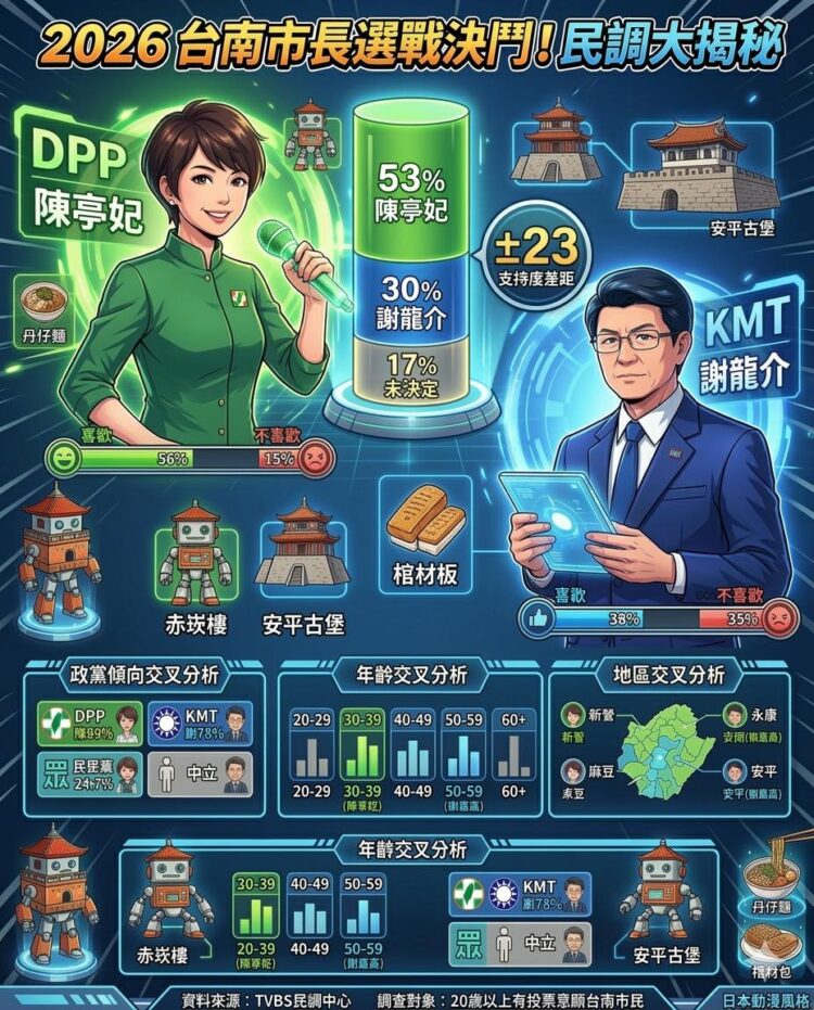 TVBS「妃龍對決」台南民調數字背後的結構性分析