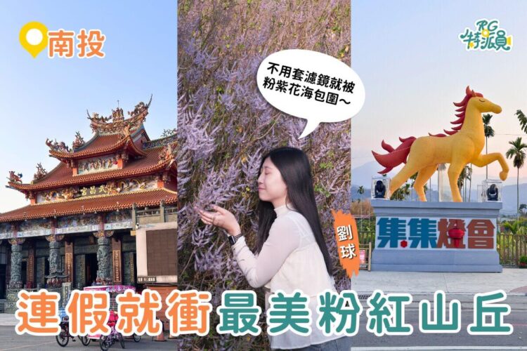南投一日遊｜連假直衝最美粉紅山丘！麝香木花海＋集集武昌宮＋集集車站順遊攻略