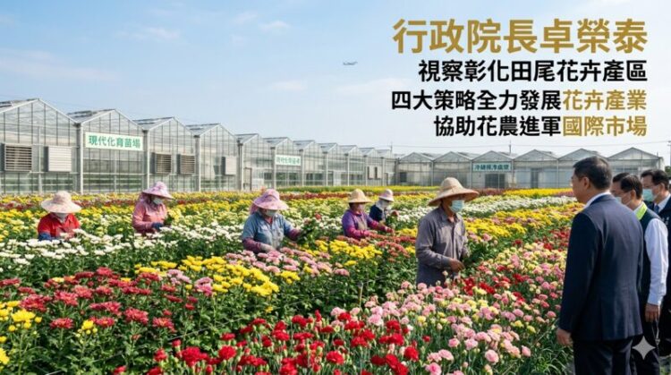 視察彰化田尾花卉產區 行政院長卓榮泰提四大策略全力發展彰化花卉產業 協助花農進軍國際市場