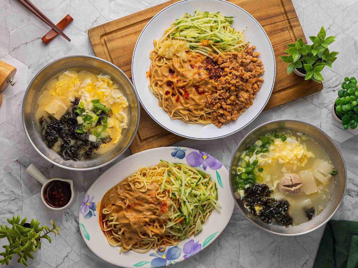 桃園中正路必吃美食:招牌涼麵搭配三合一味噌湯,是深受在地人喜愛的台式經典健康午餐(圖/Medick Marketing Ltd.提供)
