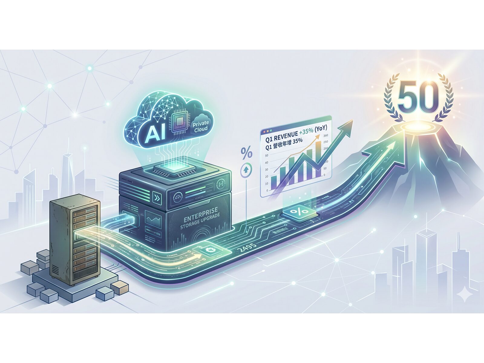不只是傳統儲存股！普安(2495)AI私有雲╳企業儲存升級 Q1營收年增35%挑戰50元大關
