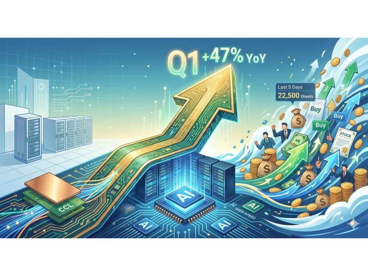 金居(8358)Q1營收年增47% AI高速交換器材料題材引爆 法人近5日狂掃2.25萬張