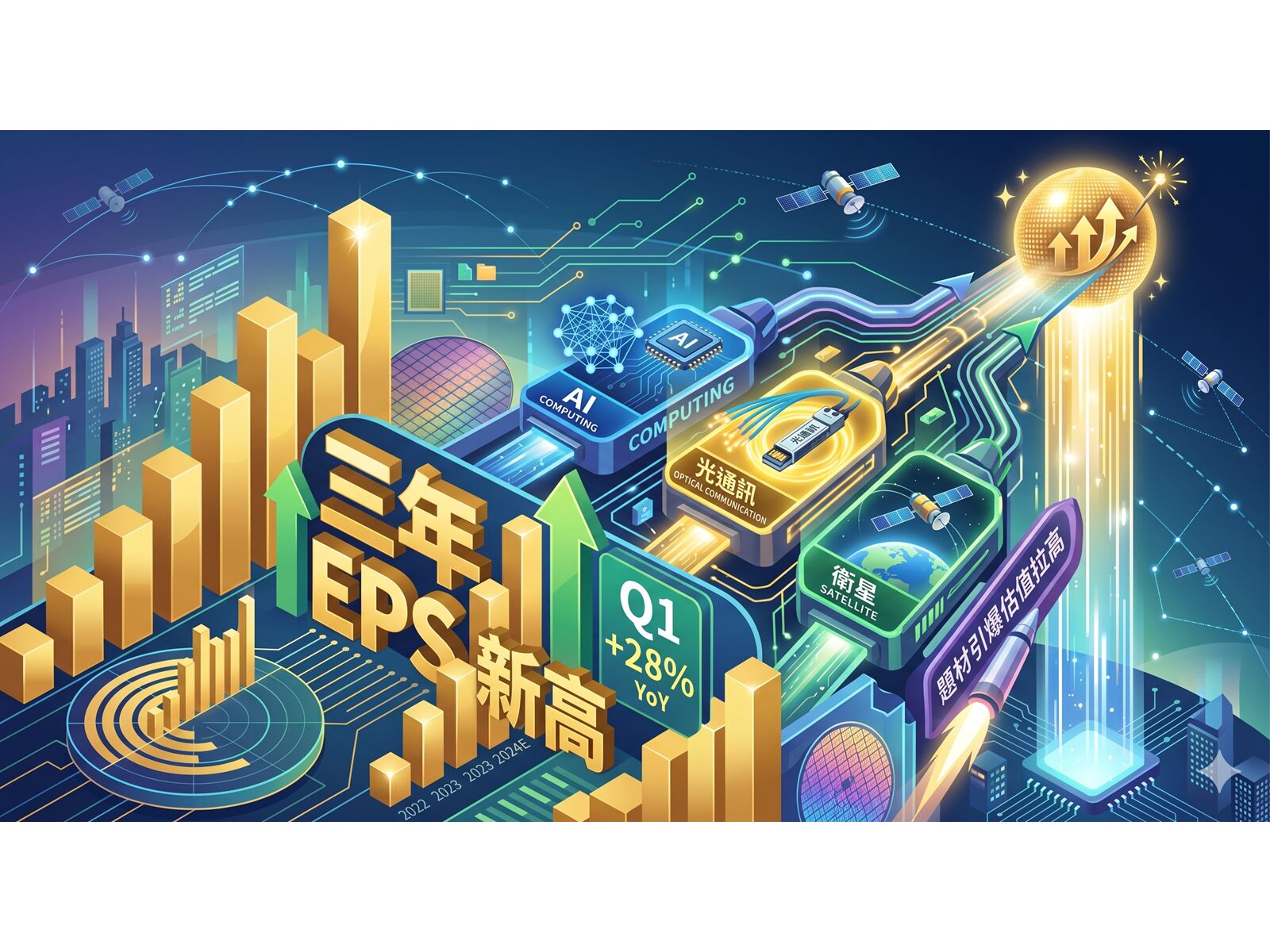 穩懋(3105)EPS創三年高 Q1再年增28% AI光通訊衛星題材拉高估值