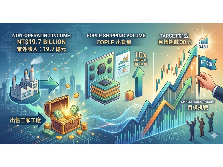 【追蹤報導】連賣三廠業外入袋 197 億 FOPLP 出貨翻 10 倍 群創（3481）目標挑戰 30 元