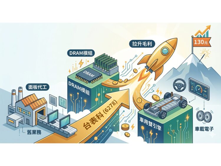 不只是面板代工廠！台表科(6278)DRAM模組╳車用雙引擎拉升毛利 股價挑戰130元