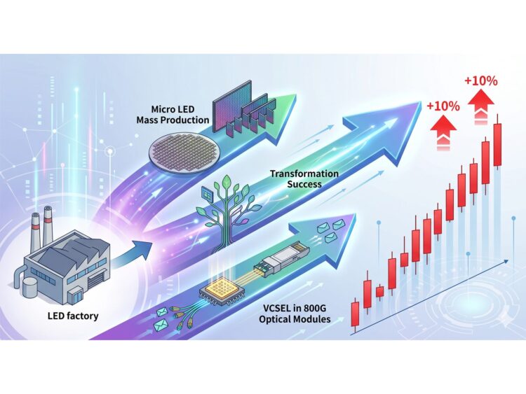 不只是LED廠！富采(3714)Micro LED量產＋VCSEL切800G光模組 轉型三箭齊發股價連鎖三漲停