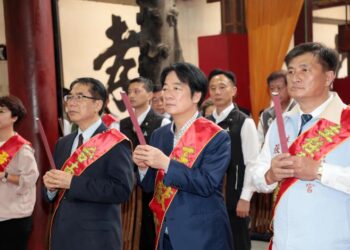 賴清德總統親臨祀典大天后宮春祭大典 黃偉哲市長陪同揭匾「恩溥黎庶」傳承宗教文化