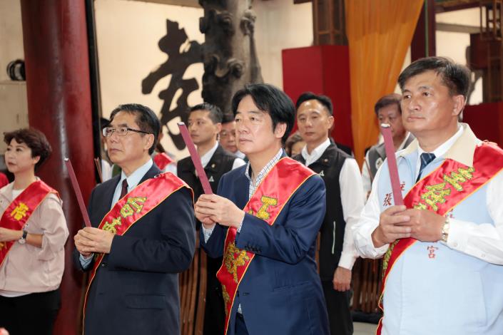 賴清德總統親臨祀典大天后宮春祭大典 黃偉哲市長陪同揭匾「恩溥黎庶」傳承宗教文化