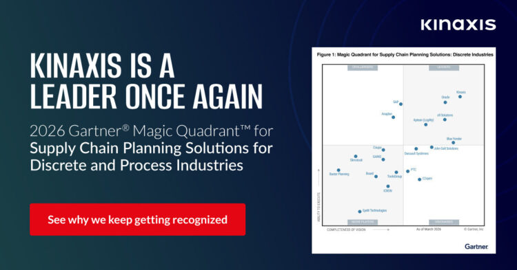Kinaxis連續 11 次在《Gartner(R) Magic Quadrant(TM)供應鏈規劃解決方案》中獲評領導者