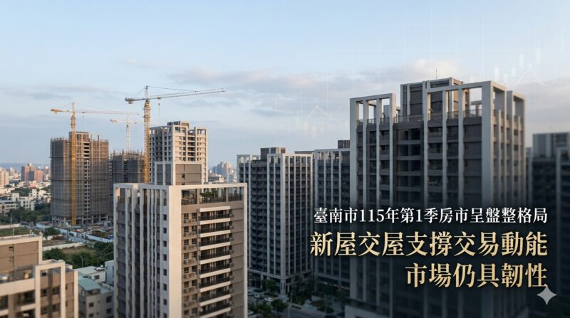 臺南市115年第1季房市呈盤整格局 新屋交屋支撐交易動能市場仍具韌性